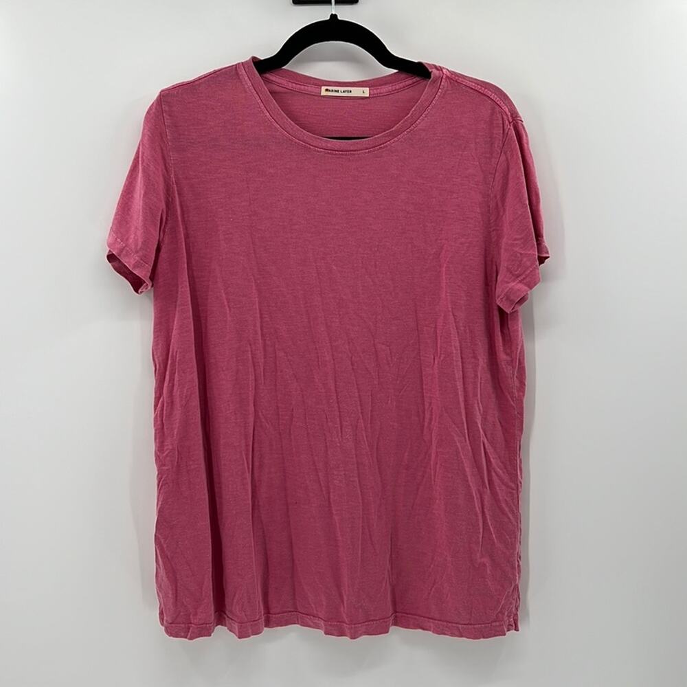 Marine Layer Short Sleeve Tee in Rose Pink